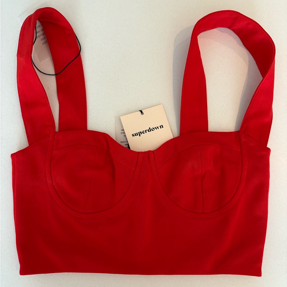 Superdown Scarlet Red Cropped Top